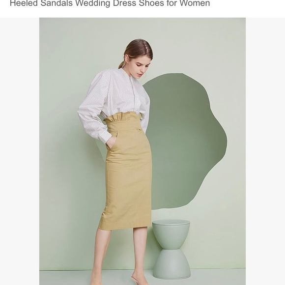 JENN ARDOR Slingback Pumps Pointed Closed Toe Transparent Heels - Picture 4 of 9